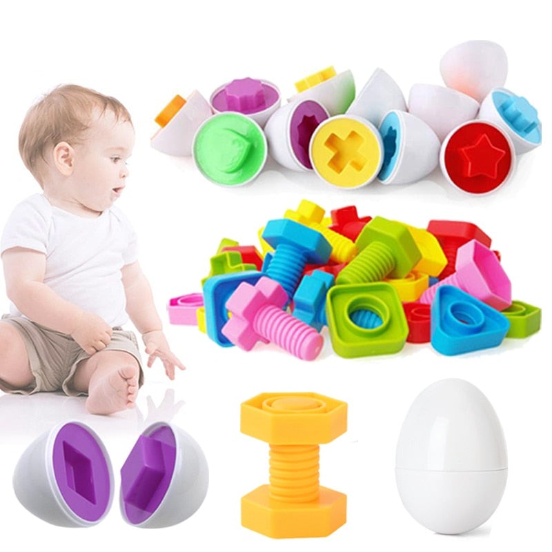 Brinquedos Montessori - ovos e parafusos - Oferta Certa Online